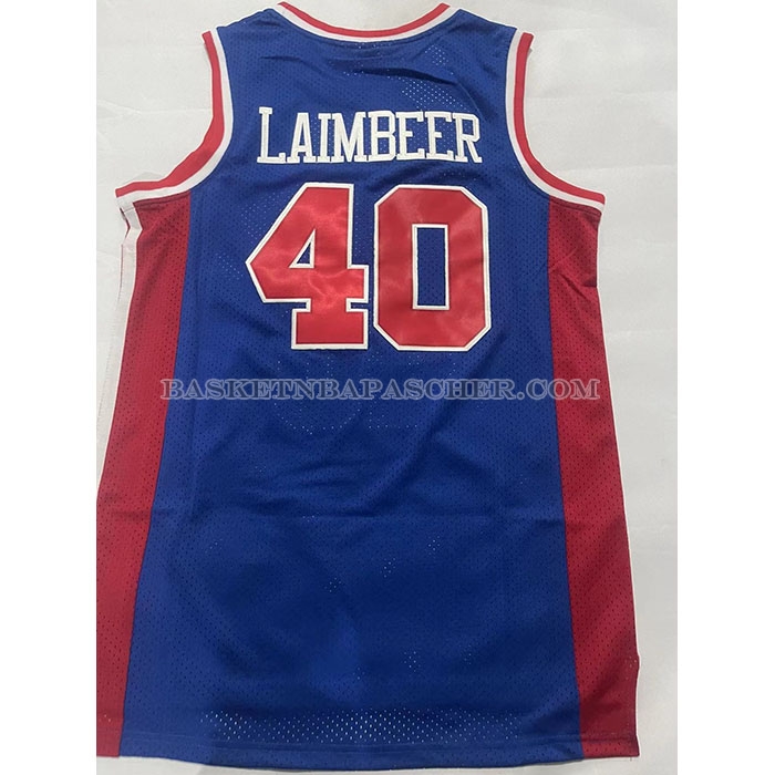 Maillot Detroit Pistons Bill Laimbeer NO 40 Mitchell & Ness 1988-89 Bleu